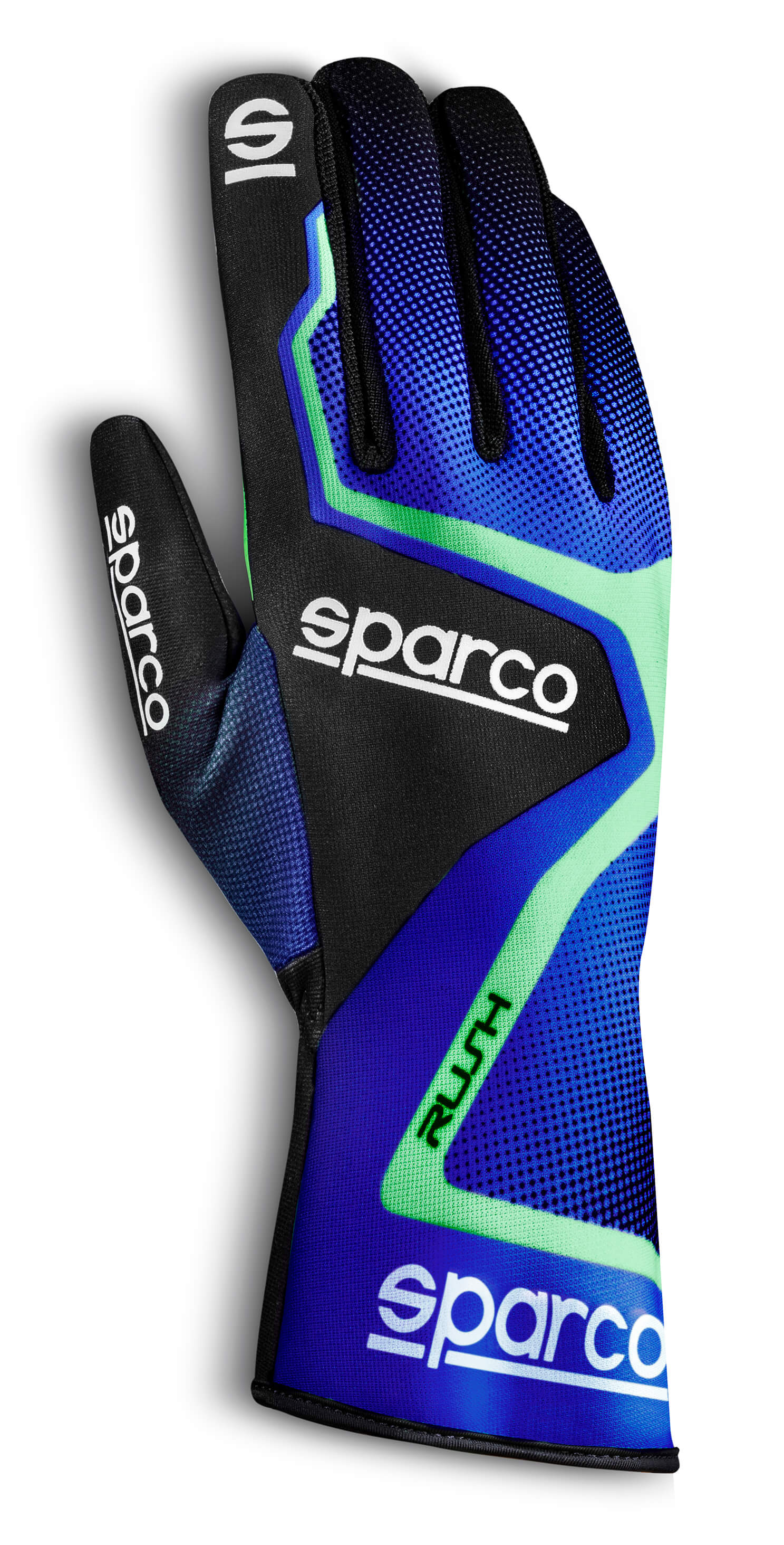 SPARCO 00255607BXVF Kart gloves RUSH, blue/black/green, size 7 Photo-0 