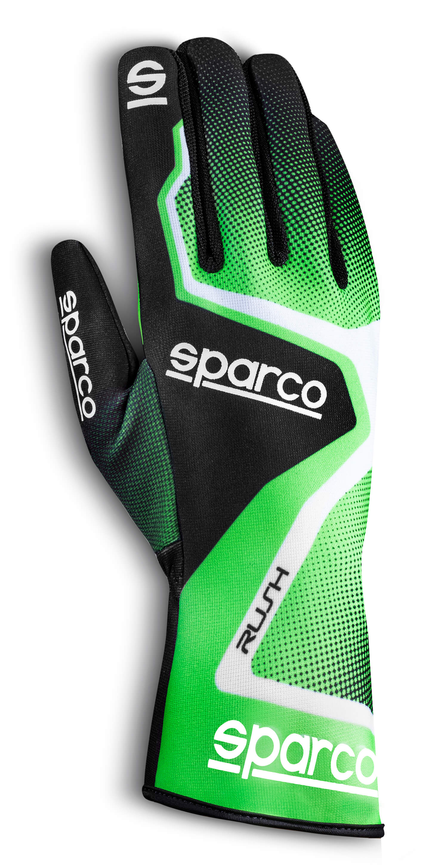 SPARCO 00255604VFNR Kart gloves RUSH, child, green/black/white, size 4 Photo-0 