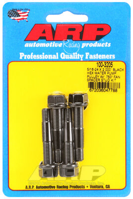 ARP 100-3205 Water Pump Pulley Stud Kit for 5/16-24 X 2.000˝. 8740. black oxide. hex (fits 0.750˝ fan spacer) Photo-0 