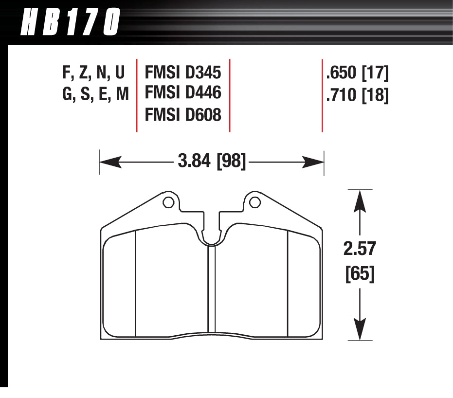 HAWK HB170Z.650 Brake Pads STOPTECH ST41 (4 pistons) LC200/LX570 HPS Photo-0 