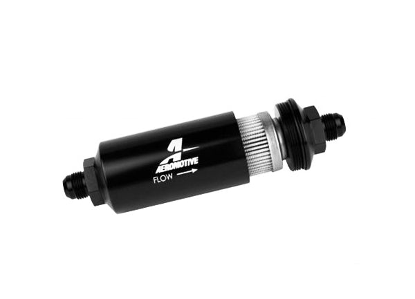 AEROMOTIVE 12388 40-Micron Stainless Steel Filter Element, black anodize finish, AN-10 Male Photo-0 