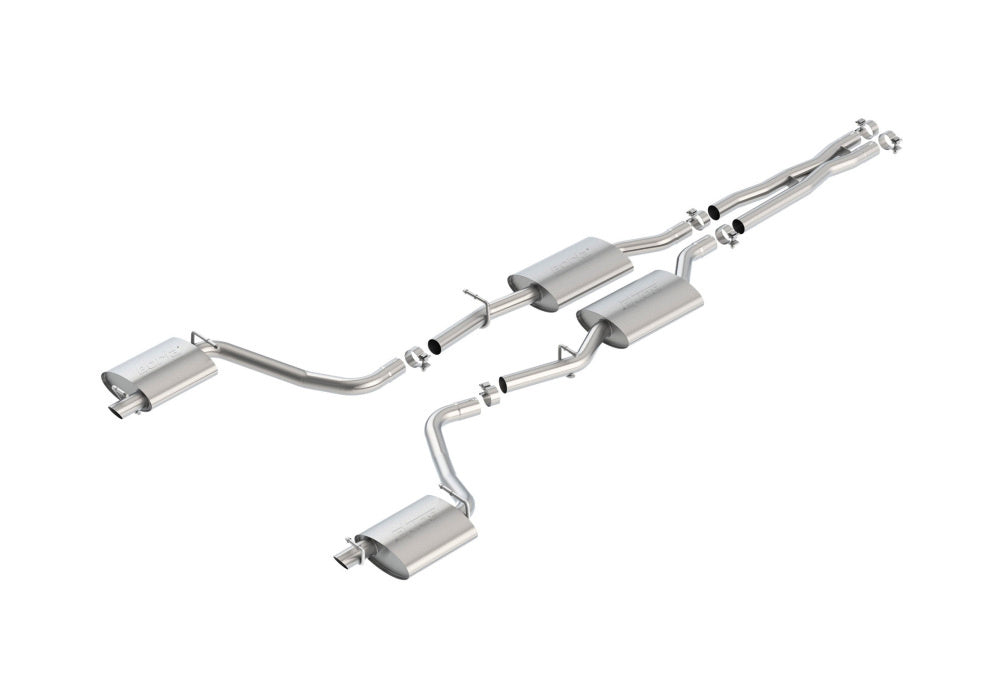 BORLA 140649 Cat Back Exhaust System, Challenger SXT V6-3.6L RWD, Tip №44, 2015-16, sound S-Type Photo-0 