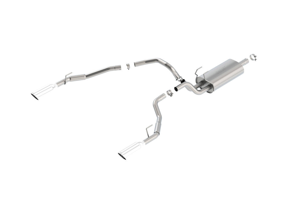 BORLA 140552 Cat Back Exhaust System, Ram 1500 V8-5.7L, Ext. Cab-Standard Bed (76.3") / Crew Cab-Short Bed (67.4") "Through Bumper", Tip №36, 2009-15, sound Touring Photo-0 