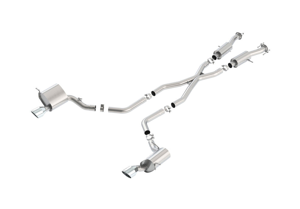 BORLA 140632 Cat Back Exhaust System, Grand Cherokee SRT-8 V8-6.4L, endpipes №03, 2011-16, sound S-Type Photo-0 