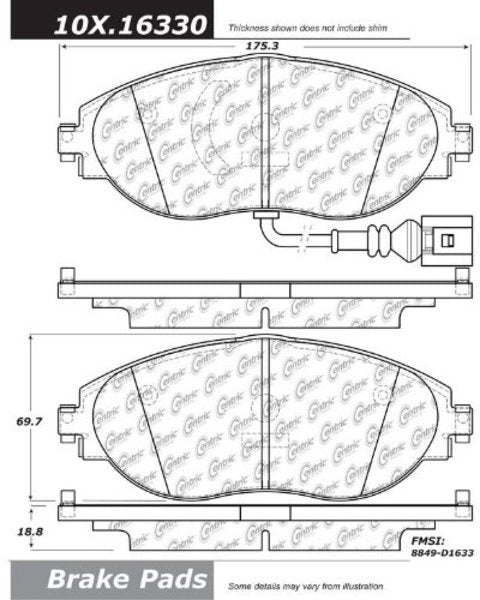 STOPTECH 309.16330 Front Sport Brake Pads with Shims & Hardware AUDI/VW Arteon/CC/Golf/Golf R 2012-2021 Photo-0 