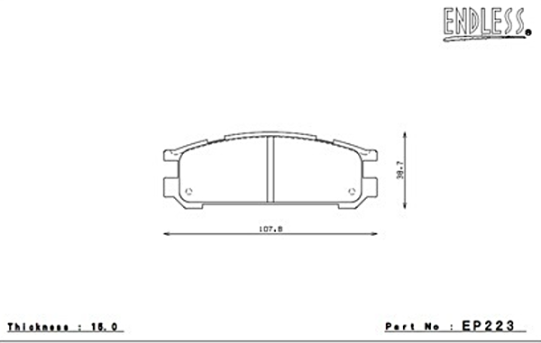 ENDLESS EP223N28SP Rear brake pads SUBARU IMPREZA/RS/WRX STI/GC8/GF8 WRX STi/LEGACY TURB/GT Photo-0 