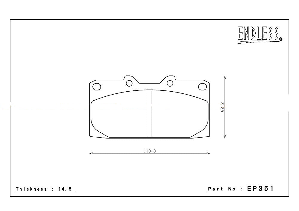 ENDLESS EP351ES99G Front brake pads SUBARU IMPREZA WRX (GDA)/NISSAN S13/S14 Photo-0 