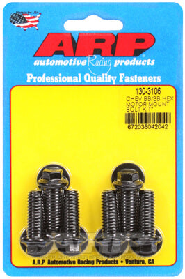 ARP 130-3106 Motor Mount Bolt Kit for CHEVROLET V6 & V8 mount to block w/ energy suspension mounts. hex Photo-0 