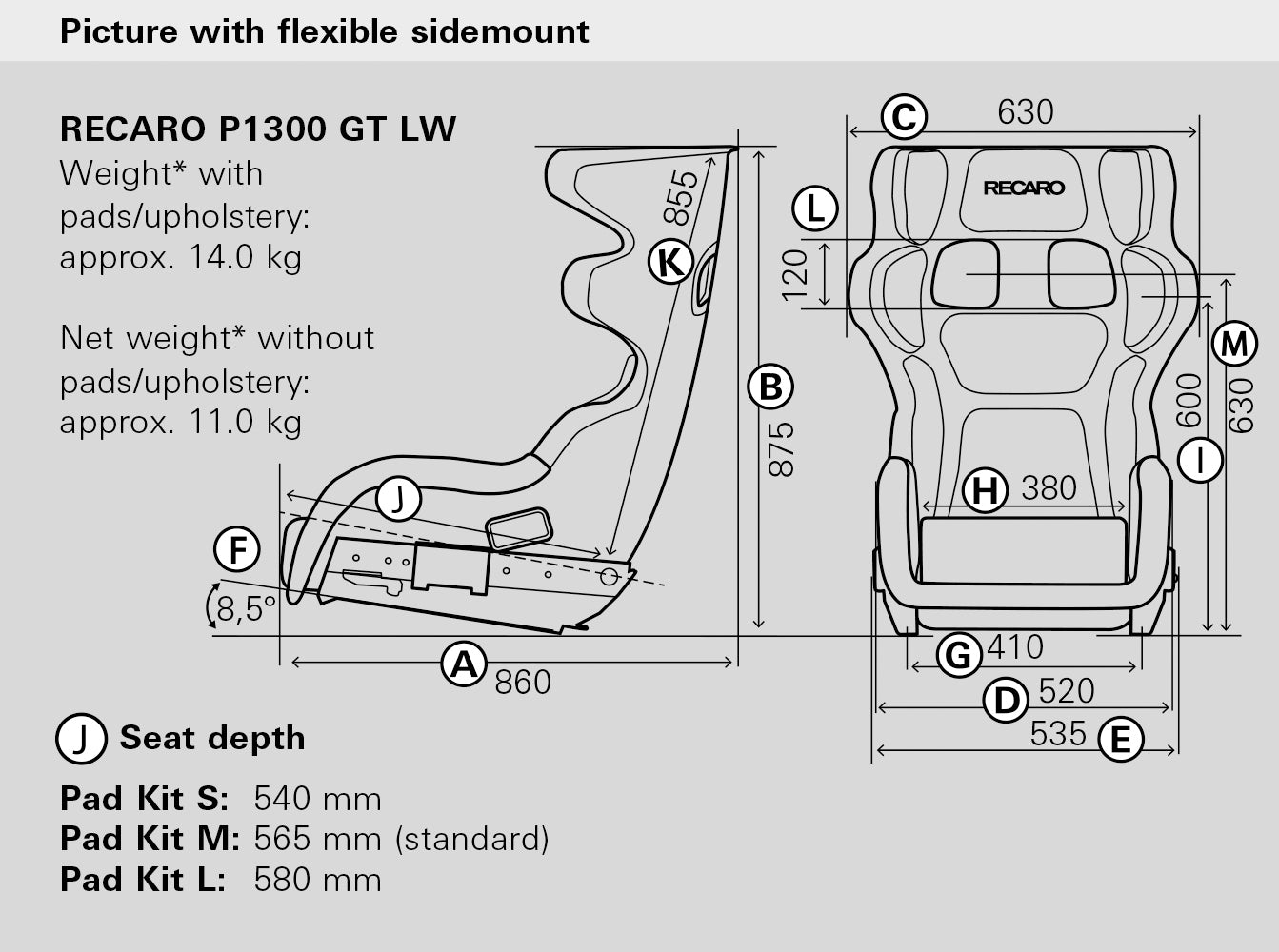 RECARO 071.71.0995 Sportiste P 1300 GT (FIA) Photo-3 