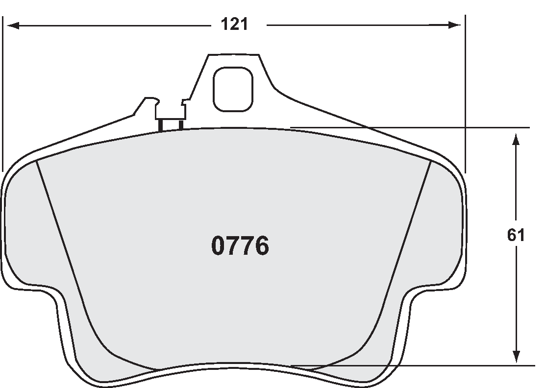 PFC 0776.08.17.44 Rear brake pads CMPD 08 17mm PORSCHE 996/997 (except 997 Turbo/GT3) Photo-0 