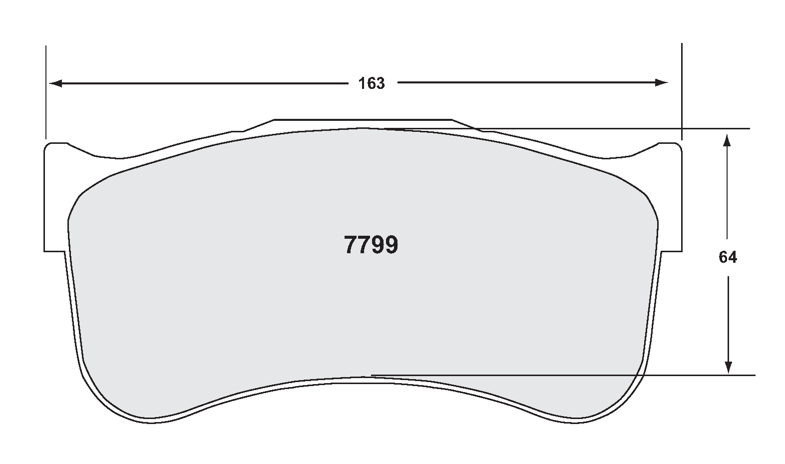 PFC 7799.13.25.44 Brake pads RACE 13 CMPD 25mm NISSAN GT-R35 GT3 (Brembo 6-piston caliper) Photo-0 