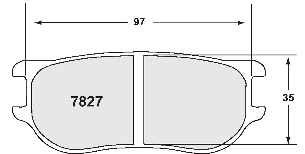 PFC 7827.97.16.34 Brake pads RACE 97 CMPD 16MM ZR20, ZR24 & ZR43 s (35mm radial depth) Photo-0 