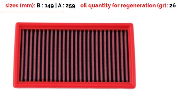 BMC FB118/01 AIR FILTER 149x325 Photo-0 