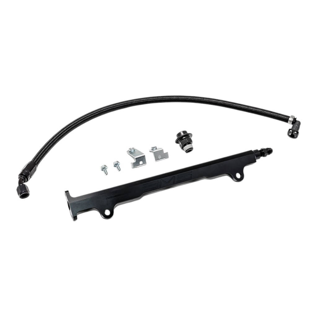 AMS AMS.04.07.0006-1 Aluminum Fuel Rail in Red with Pulsation Dampener for MITSUBISHI EVO X Photo-0 