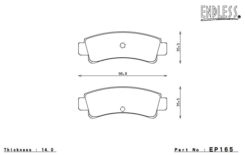 ENDLESS EP165SSY Rear brake pads NISSAN 200SX SR20DE(SE-R) (95-98) Photo-0 