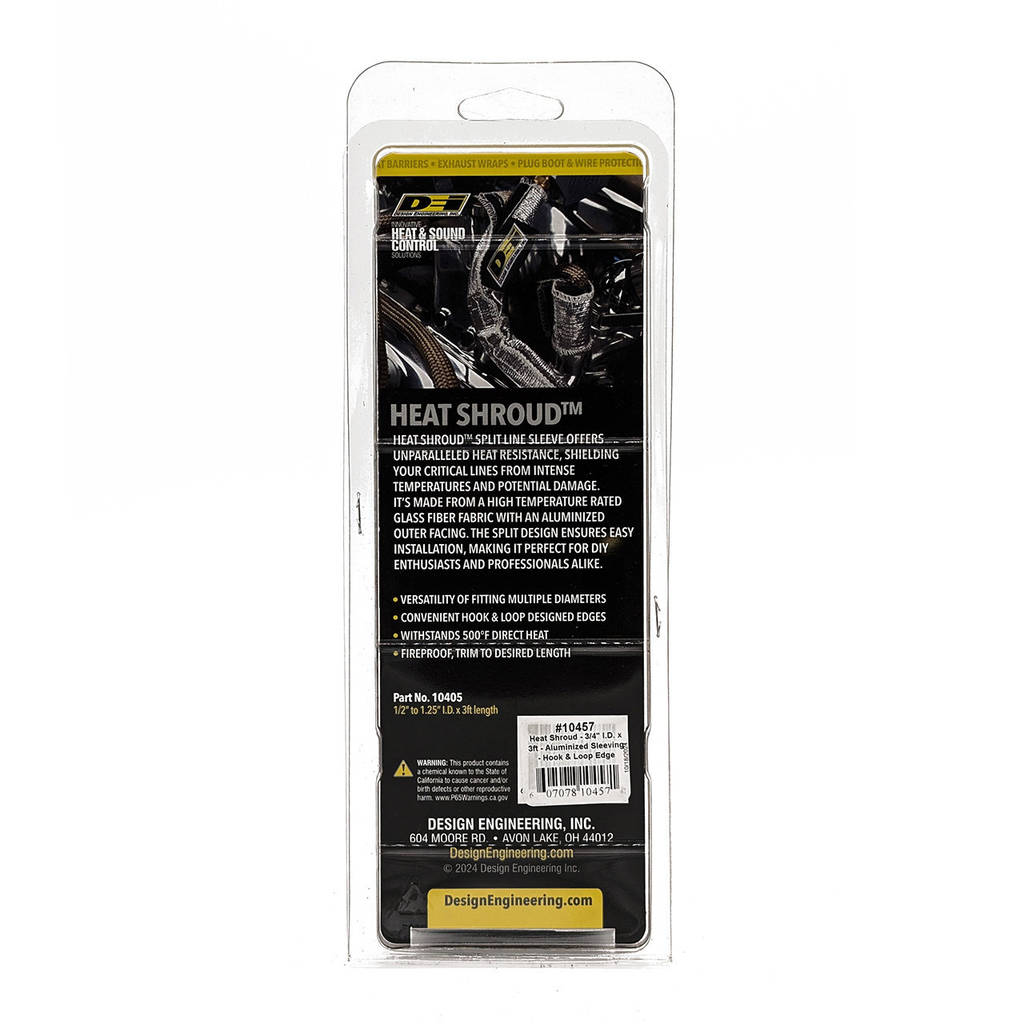 DEI 010457 Heat Shroud™ 3/4" I.D. x 3ft AluMINIzed Sleeving-hook & loop edge Photo-2 