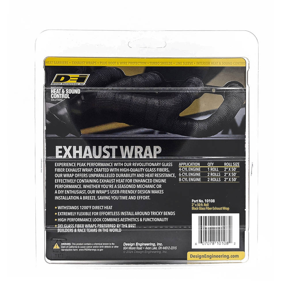 DEI 010108 Exhaust Wrap 2" x 50ft Black Photo-2 