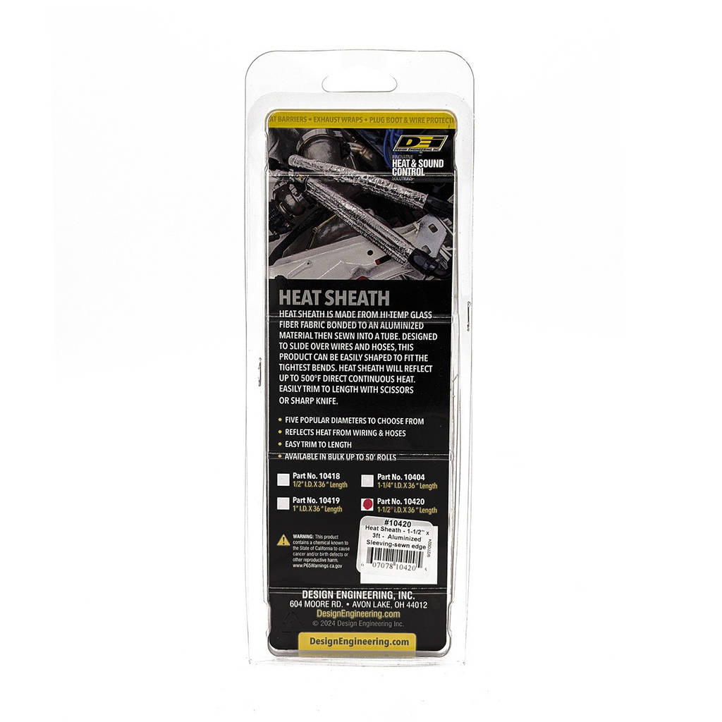 DEI 010420 Heat Sheath 1-1/2" I.D. x 3ft AluMINIzed Sleeving-sewn edge Photo-2 