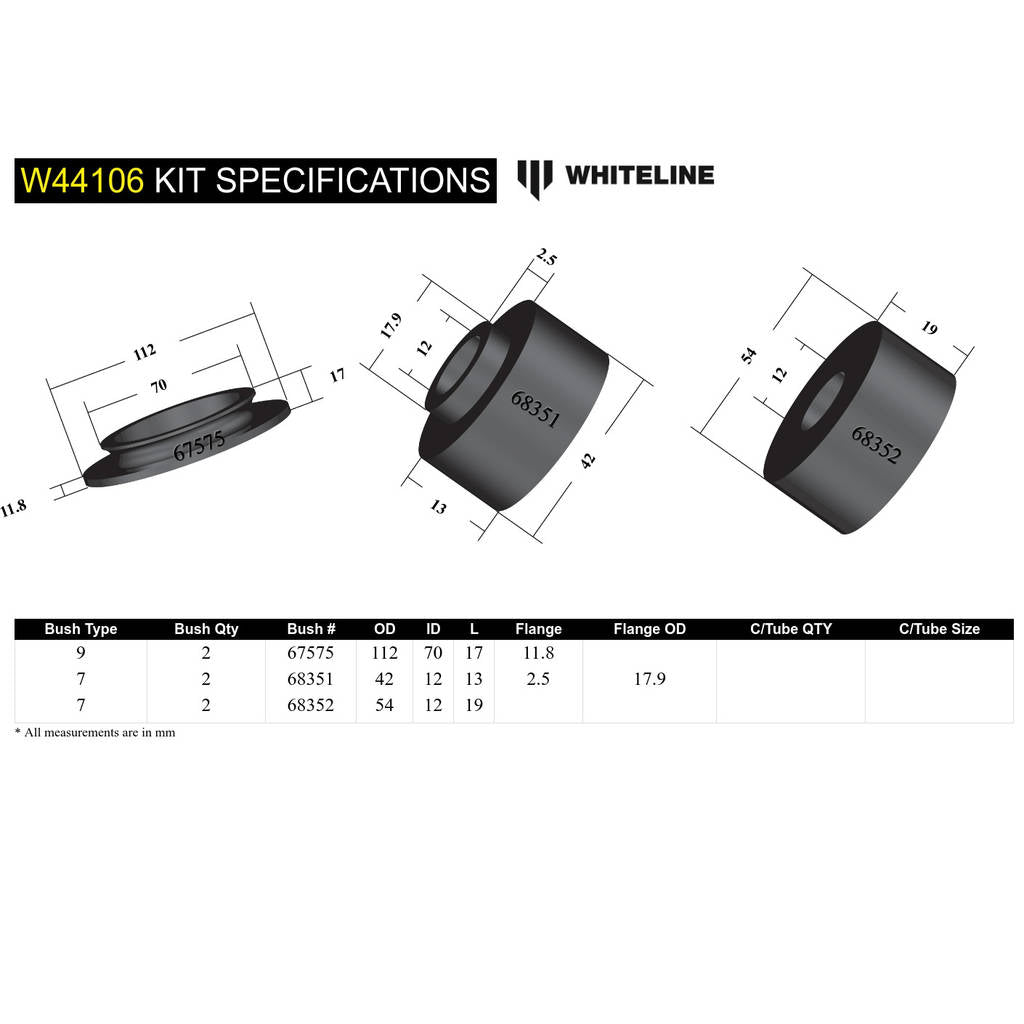 WHITELINE W44106 Strut Mount Bushing Photo-4 
