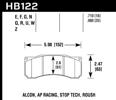 HAWK HB122U.710 Brake Pads DTC-70 ALCON/AP RACING CP5555/STOPTECH ST60 Photo-0 