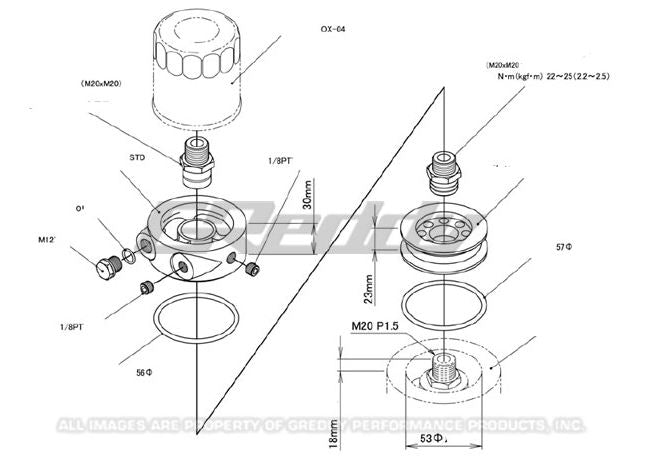 GREDDY 12002802 Oil Filter Block Adapter FRS/BRZ Photo-2 