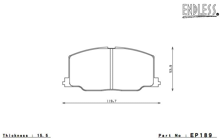 ENDLESS EP189SSY Front brake pads TOYOTA Celica 90-93 Photo-0 