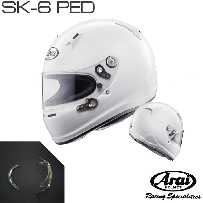 ARAI SK6PM Karting helmet (CIK, SNELL K) SK-6 PED with 2 spoilers, white, size M (57-58) Photo-0 