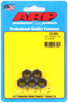 ARP 200-8654 Nut Kit 3/8-16" black coarse hex Photo-0 