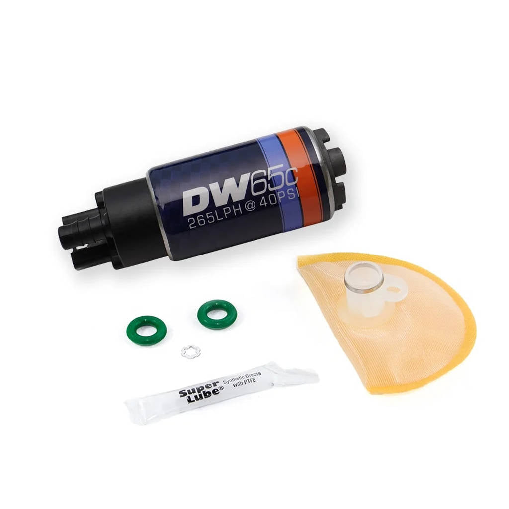 DEATSCHWERKS 9-651-1008 Compact fuel pump without mounting clips w/Install Kit DW65C 265lpht HONDA 06-11 Civic Photo-0 