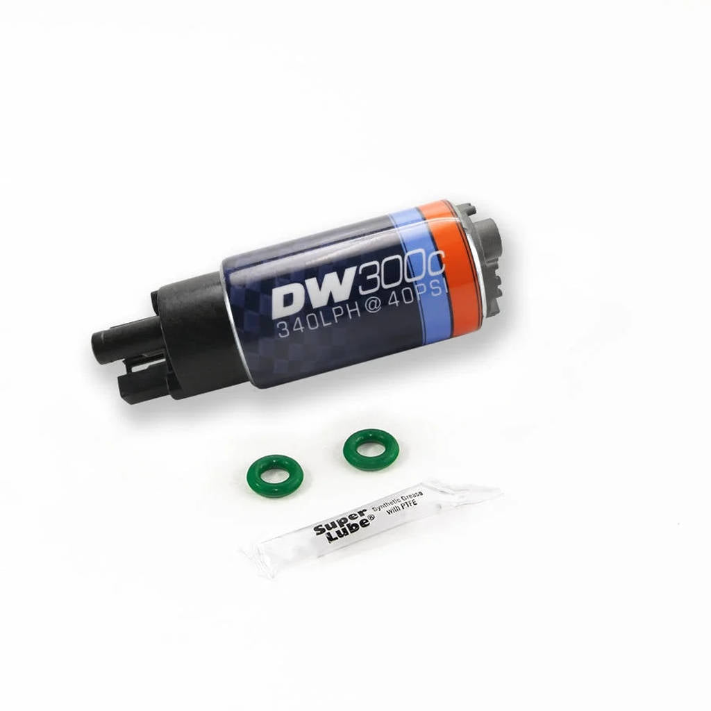 DEATSCHWERKS 9-307-1009 DW300C series, 340lph compact fuel pump without mounting clips w/Install Ki Photo-0 