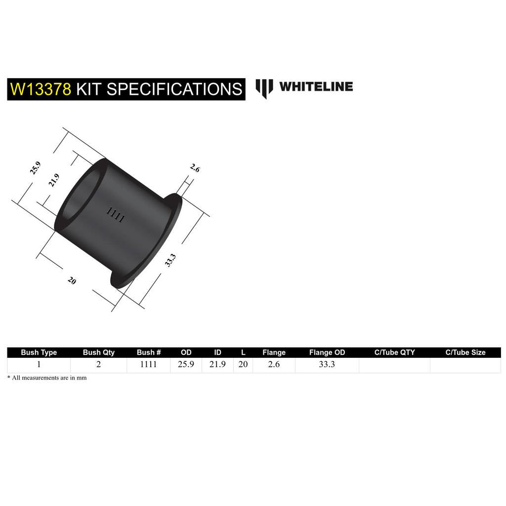 WHITELINE W13378 Front Steering Idler Arm - Bushing Kit for Toyota Hilux 1997-2005 4wd Photo-4 