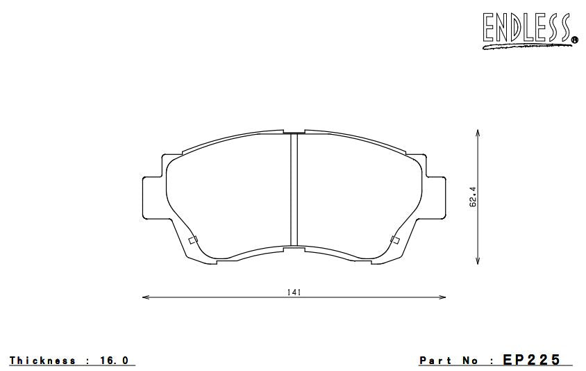 ENDLESS EP225SSY Front brake pads TOYOTA Type-R Photo-0 