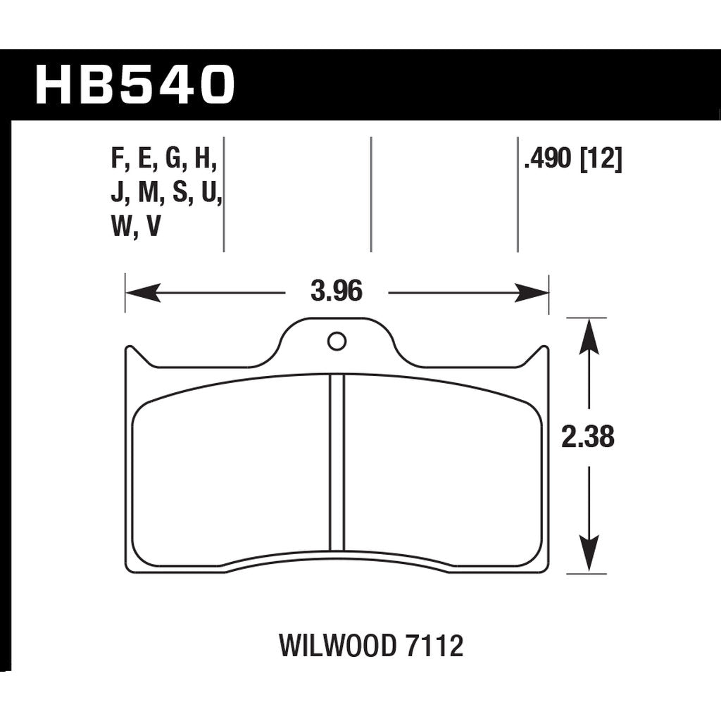 HAWK HB540V.490 Brake Pads DTC-50 Wilwood BDL/FDL Photo-2 