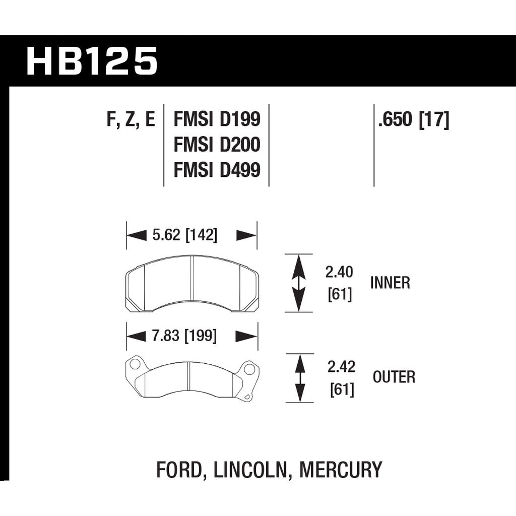 HAWK HB125F.650 Brake Pads HPS Photo-2 