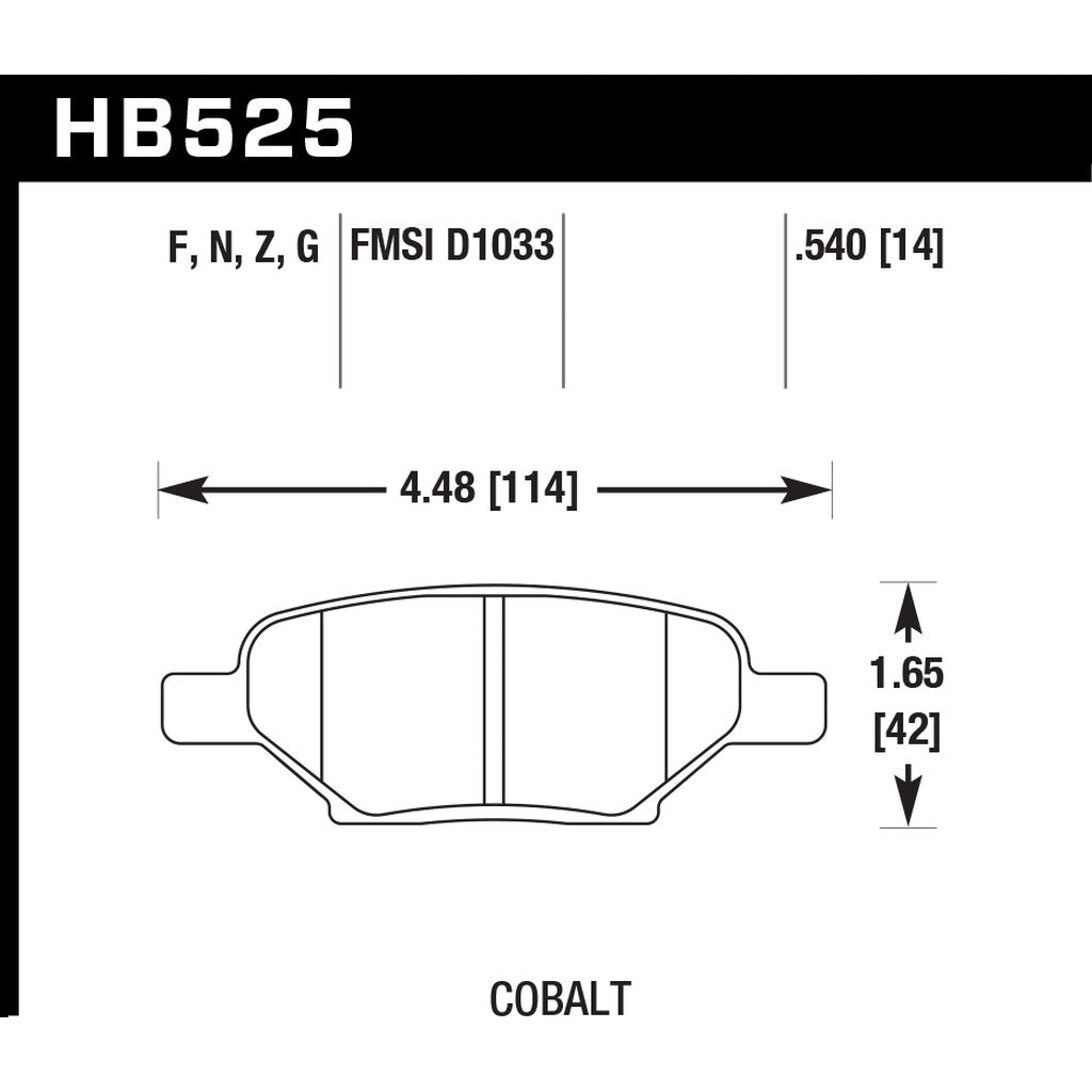 HAWK HB525F.540 Brake Pads HPS Photo-2 