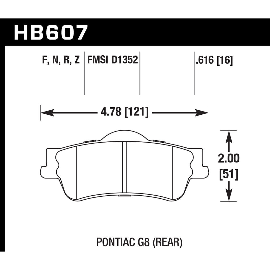 HAWK HB607F.616 Brake Pads HPS Photo-2 