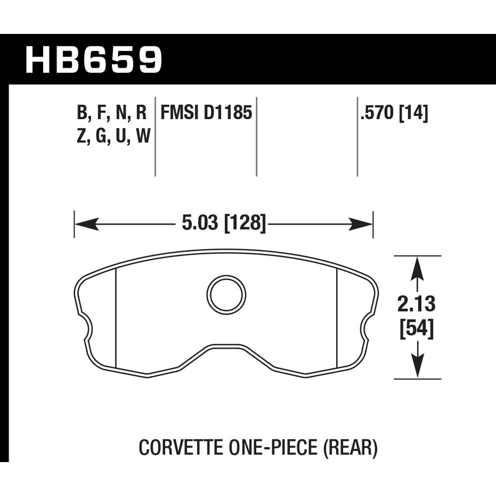 HAWK HB659W.570 Brake Pads DTC-30 Rear CHEVROLET CORVETTE Z06 2006-2008 Photo-2 