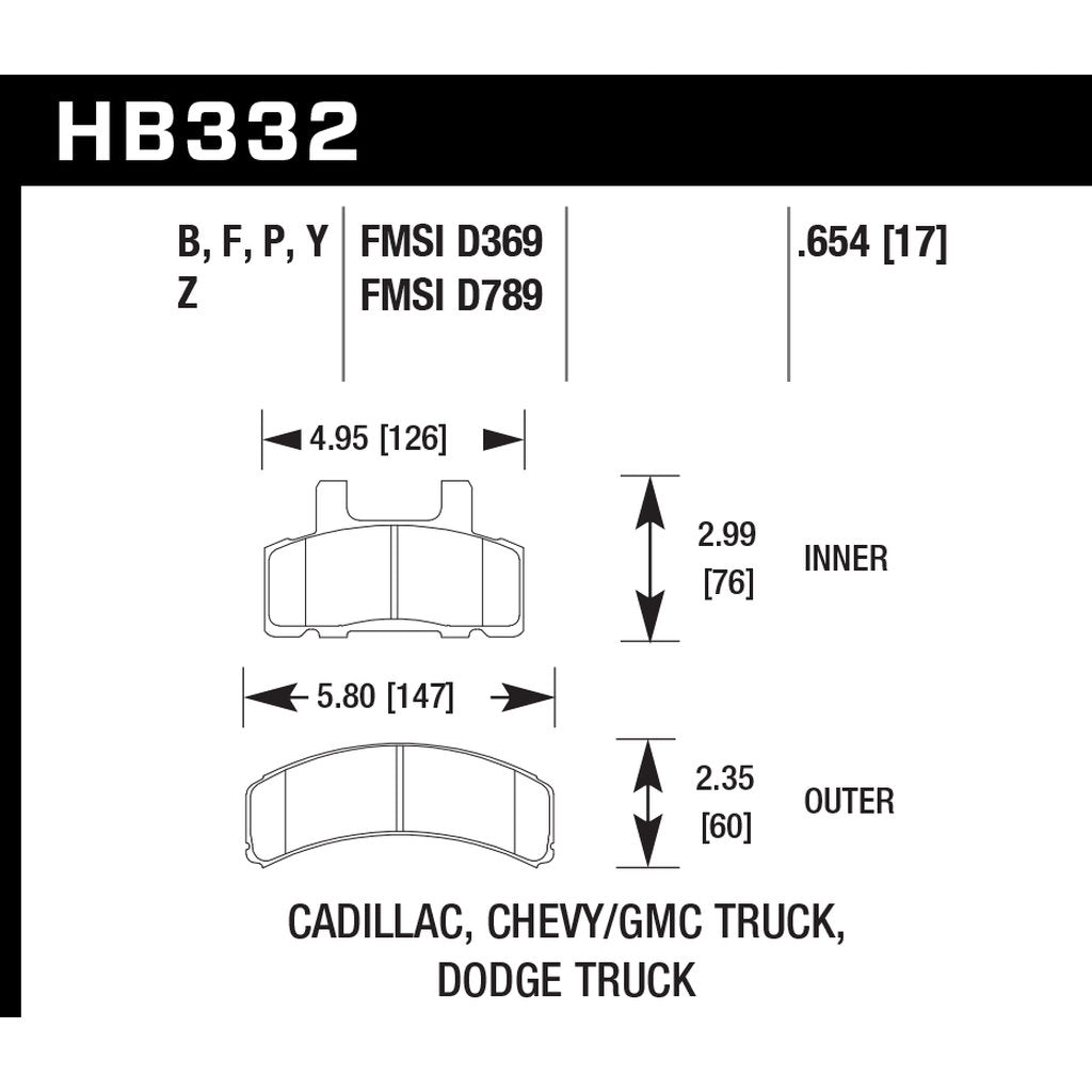 HAWK HB332Y.654 Brake Pads LTS Photo-2 
