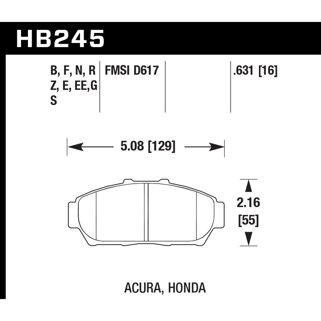 HAWK HB245F.631 Brake Pads HPS Photo-2 