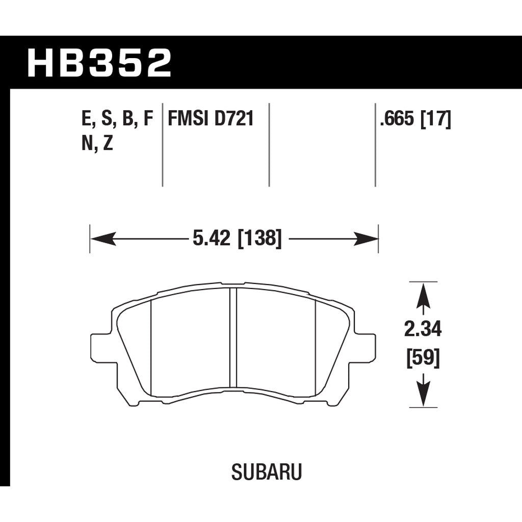 HAWK HB352Z.665 Brake Pads Perf. Ceramic Photo-2 