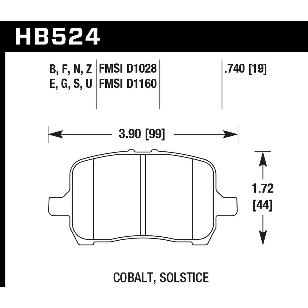 HAWK HB524F.740 Brake Pads HPS Photo-2 