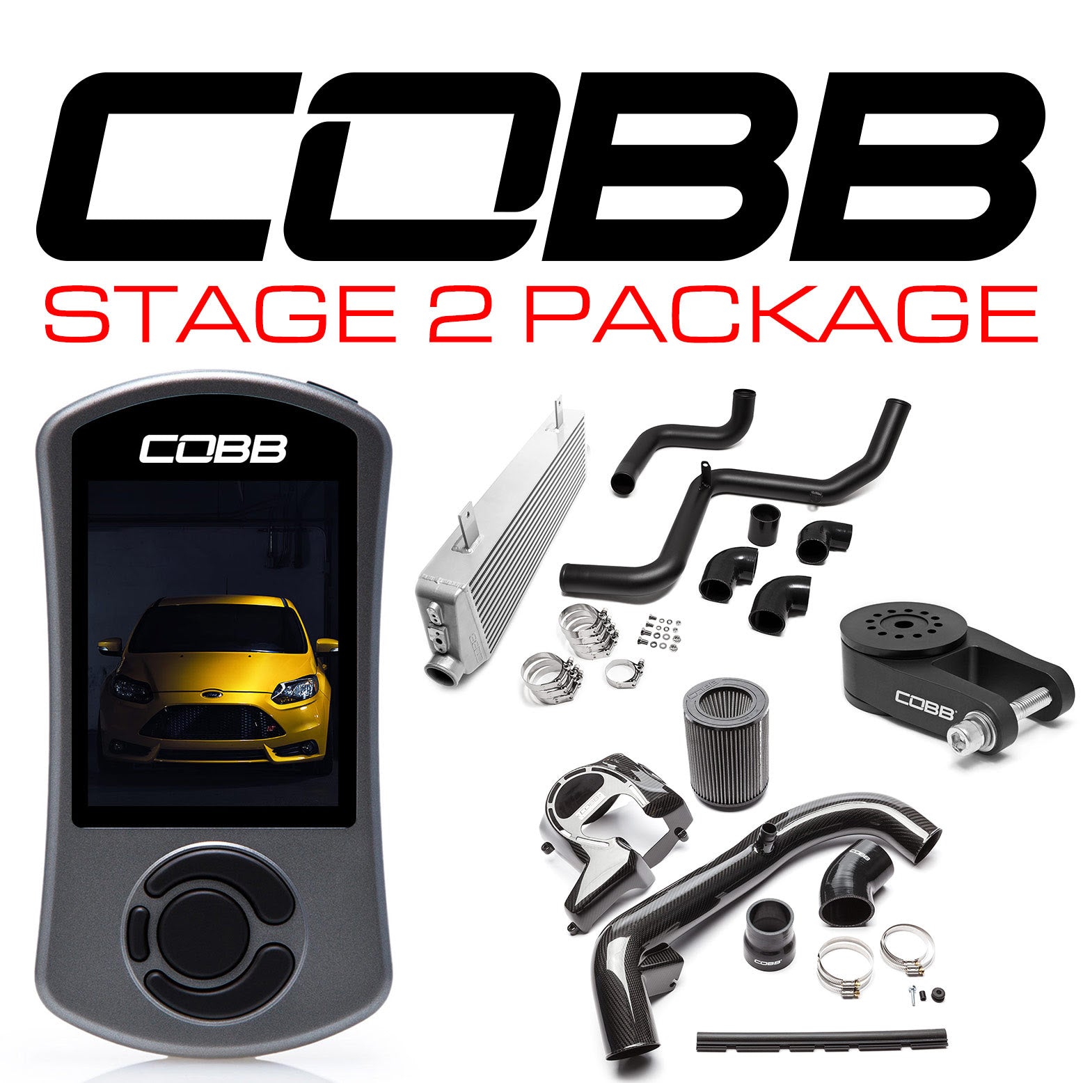 COBB FOR001FO2CF FORD Stage 2 Carbon Fiber Power Package Focus ST 2013-2017 Photo-0 