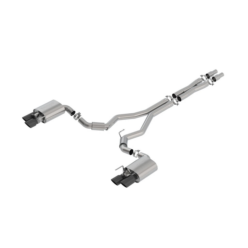 BORLA 140742BC Cat-Back Exhaust S-Type MUSTANG GT 2018 5.0L V8 AT / MT RWD 3" BLACK CHROME TIPS Photo-0 
