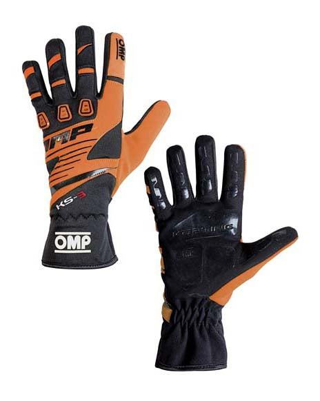 OMP KB0-2743-B01-096-S (KK02743E096S) Karting gloves KS-3 my2018, black/orange fluo, size S Photo-0 