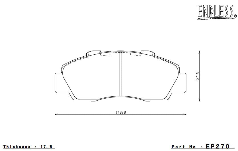 ENDLESS EP270SSY Front brake pads ACURA INTEGRA TYPE-R (97-01)/HONDA CR-V (97-01) Photo-0 