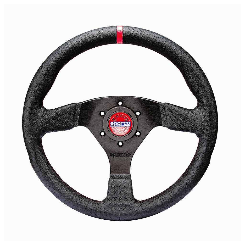 SPARCO 015R383PLUNNR R383 CHAMPION Streering wheel, dia 330 mm, 39 mm, leather, black Photo-0 