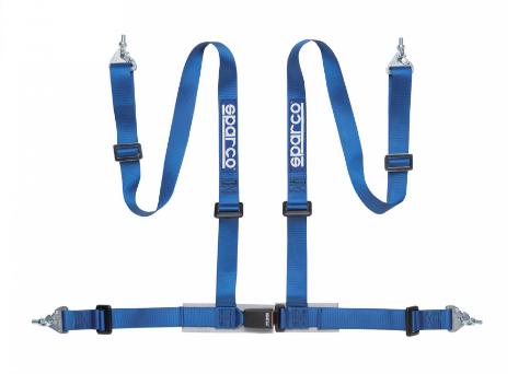 SPARCO 04604BM1AZ Harness belts CLUB H-4M, 4 points, 2", ECE, snap on, blue Photo-0 