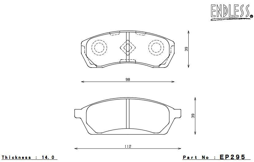 ENDLESS EP295SSY Front brake pads SUBARU VIVIO 1995-1998 Photo-0 