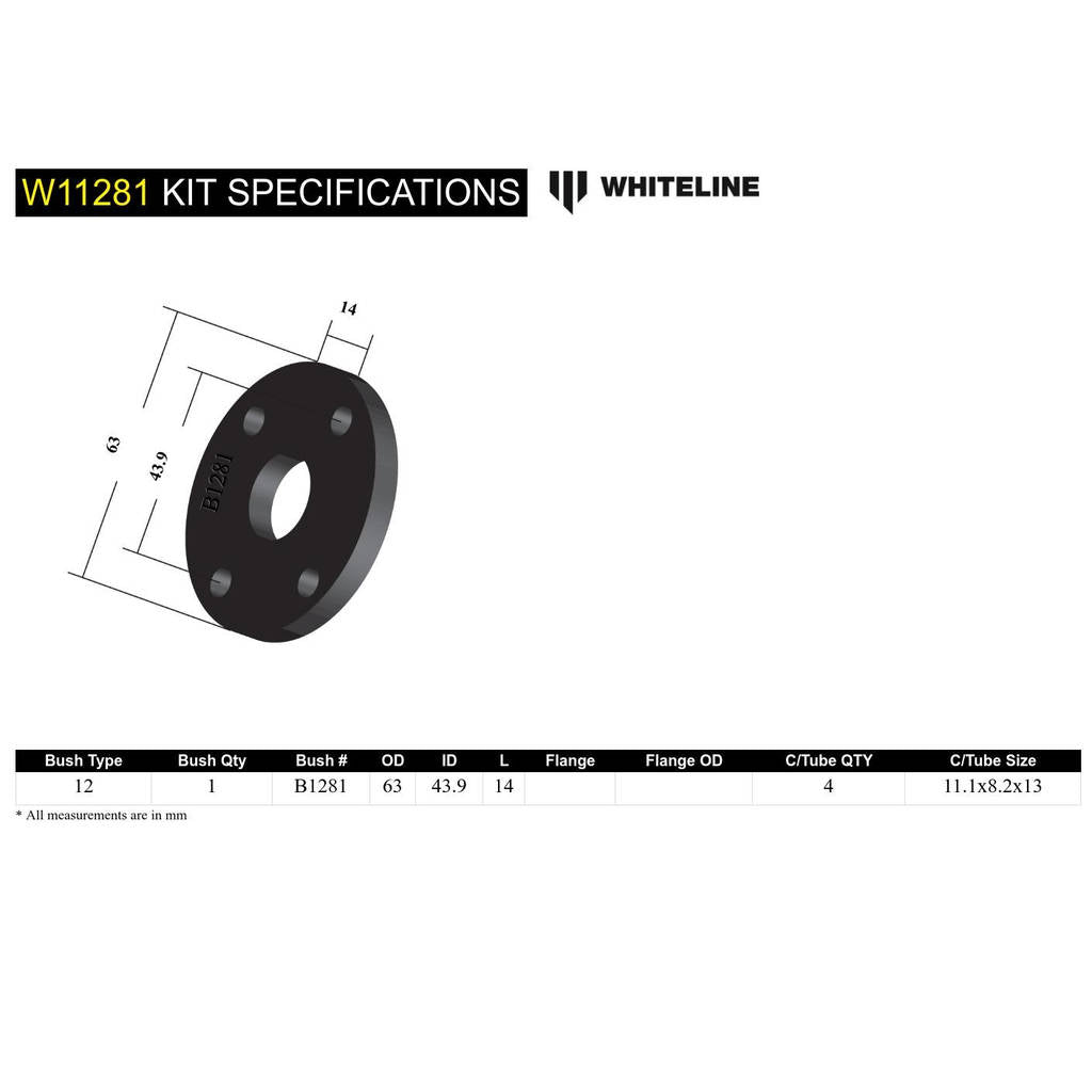 WHITELINE W11281 Front Steering Coupling - Bushing Kit for Ford Capri, Cortina/Escort Photo-4 