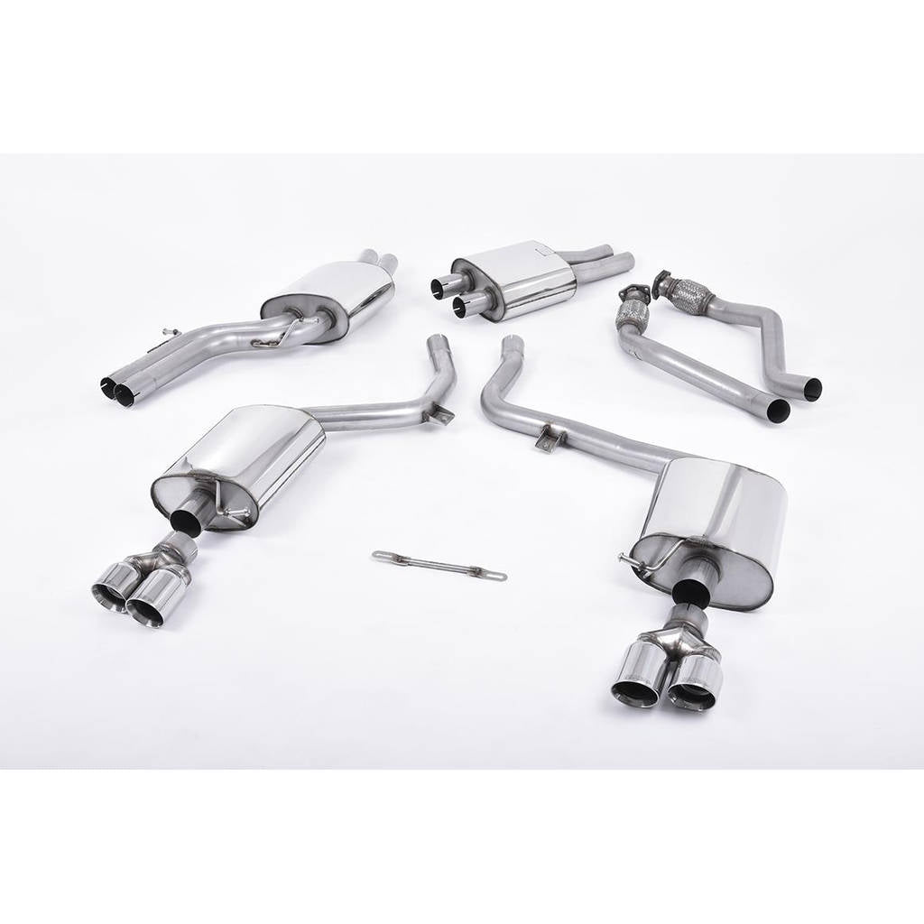 MILLTEK SSXAU261 Cat-back Twin 80mm GT-80 ECA AUDI S4 3.0 Supercharged V6 B8 Photo-0 